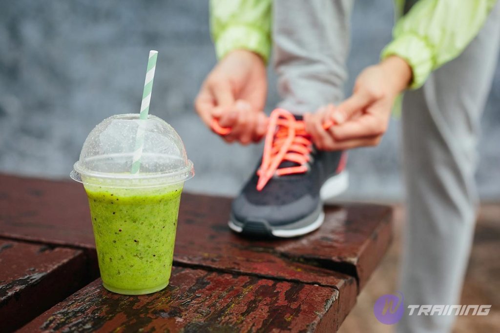 a runner is going to drink avocado smooothie