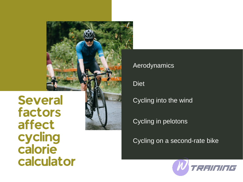 Several factors affect how many calories are burned when cycling