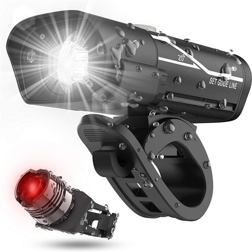 USB Rechargeable Super Bike Headlight and Back Light Set