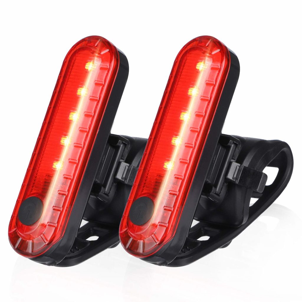 Ascher USB Rechargeable LED Bike Tail Light 2 Pack