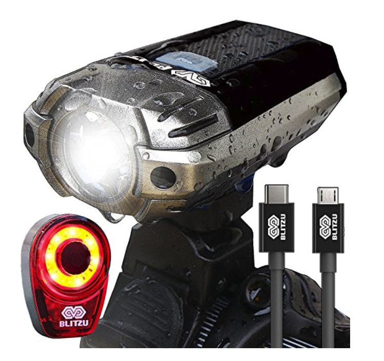 BLITZU Gator 390 USB Rechargeable LED Bike Light Set